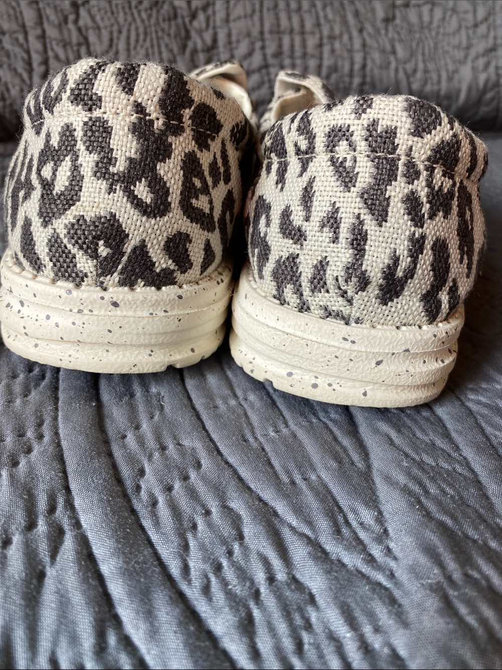 Hey Dude Leopard Canvas Slip-Ons - Black & Cream - Picture 2 of 5